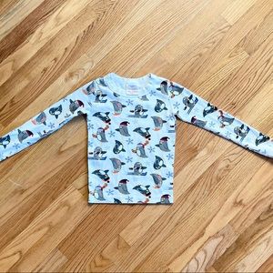 Hanna Andersson Size 6/7 Penguin Long John Pajama Top